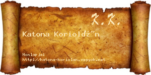 Katona Koriolán névjegykártya
